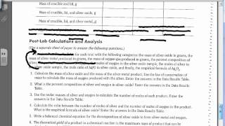 Determination of the Empirical Formula of Silver Oxide Lab Explanation [upl. by Blisse646]