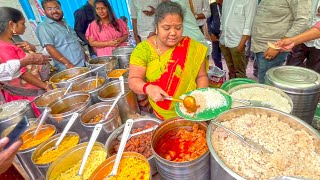 Highly Energetic Kumari Aunty Selling Non Veg Thali  Hyderabad Famous Road Side Meals  Lunch Time [upl. by Aenea]