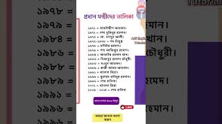 প্রধানমন্ত্রীদের তালিকা দেখে নিন jobs gk bangla bcs Arifenglishtutorial shorts study teach [upl. by Neo394]