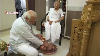 PM Modi Meets Mother Heeraben Modi in Gandhinagar On Her 100th Birthday Says If My Father Had’ [upl. by Etnahsa634]