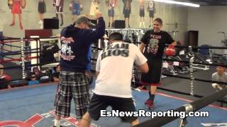 How Hard Does Brandon Rios Hit Seckbach Finds Out EsNews Boxing [upl. by Aileno920]