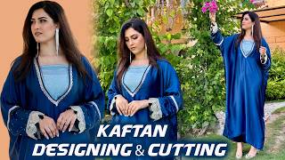 KAFTAN dress designing and cutting  Party Wear  Latest LACE designs  Mehreen Riz [upl. by Sinnel]