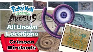 All Unown Locations Crimson Mirelands  Pokémon Legends Arceus [upl. by Aiken]