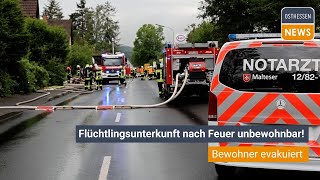 EHRENBERG Flüchtlingsunterkunft nach Feuer unbewohnbar [upl. by Eyt]