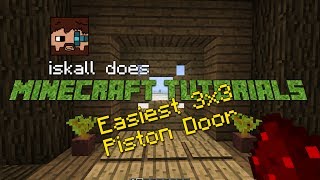 Survival friendly amp simple Redstone 3x3 Piston Door tutorial [upl. by Josefa173]