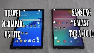 Huawei Mediapad M5 Lite vs Samsung Galaxy Tab A 101 2019  SpeedTest and Camera comparison [upl. by Rebeka]