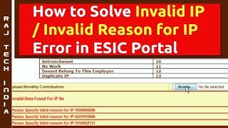 How to Solve Invalid Data Found for IP no in ESIC [upl. by Nyrahtak212]