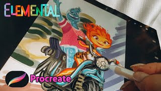 How to digital draw elemental characters draw Emberampwade Ripple in procreate [upl. by Livi]