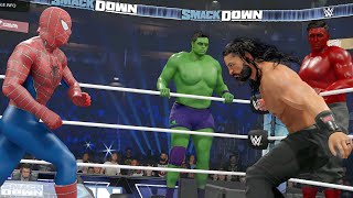 MARVEL VS WWE Roman Reigns Brock Lesnar amp John Cena Take on Team Marvel  EPIC SHOWDOWN [upl. by Coshow]