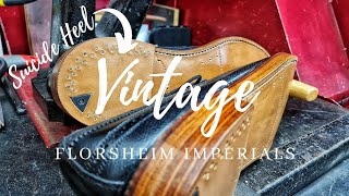 VINTAGE Florsheim Imperials  SUICIDE HEEL  VCleat  SHOE REPAIR RESTORATION [upl. by Ellah675]