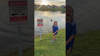 Son Throws basketball in alligator Lake 😳😂 shorts [upl. by Teferi]