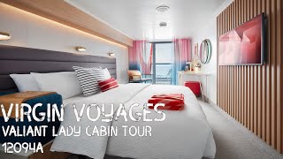 Virgin Voyages Valiant Lady Sea Terrace Cabin Tour of 12094A [upl. by Anilave813]