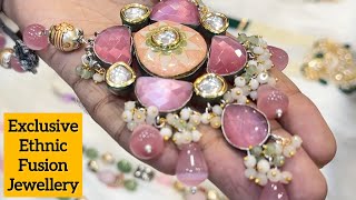 Exclusive Ethnic Fusion Jewellery Wholesale Market in Delhi  Classy Polki Necklaces Manufacturer [upl. by Schreibe120]