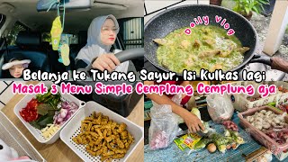 BELANJA KE TUKANG SAYUR ISI KULKAS LAGI  MASAK 3 MENU SIMPLE CEMPLANG CEMPLUNG AJA dailyvlog [upl. by Pesek548]