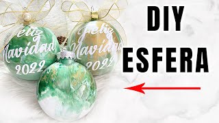 Como Pintar Esferas Navideñas I DIY Esferas Navideña Con Efecto Marmol [upl. by Linker669]