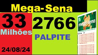 Mega Sena 2766 33 milhões de Reais  Palpite  Sorteios  resultado [upl. by Sicnarf]