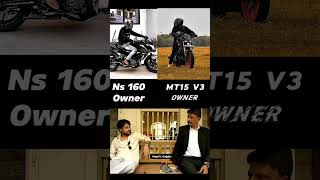 NS160 vs MT 15 😈 comment your fav bike mp31vlogger debate mt15 ns160 bikelover yotubeshorts [upl. by Ruffi]