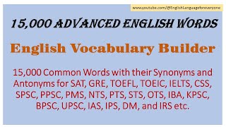 Class 001 l 15000 Advanced English Words l Vocabulary Builder I Vocabulary Booster l CSS Vocab [upl. by Omsoc]