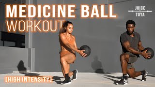 Full Body Medicine Ball HIIT Workout  Giveaway For Advanced and Beginners [upl. by Nittirb]