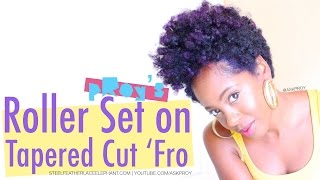 Rollerset on Tapered Cut for Natural Hair [upl. by Ailemaj]