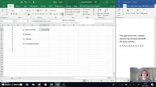 Statistikk Gjennomsnitt median typetall og variasjonsbredde i Excel [upl. by Savill]