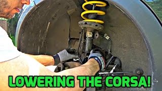 Corsa C  Installing Lowering Springs How To [upl. by Lindly438]