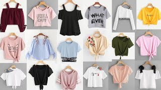 Most stylish casual crop tshirt designs for girls Beautiful and comfortable tshirt collection2024 [upl. by Niarda]