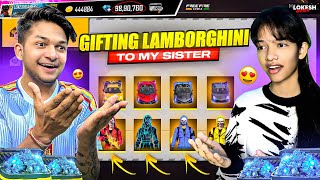 Gifting My Sister Lamborghini Skin amp Criminal Bundles  RIP 50000 DIAMONDS 💎  Fire Fire [upl. by Aiclid]