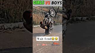 Girls Vs Boys Rider  Dont Miss End 😂😂 shorts bike stunt [upl. by Joiner]