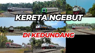 KERETA API NGEBUT BELOK DI KEDUNDANG [upl. by Annaynek576]