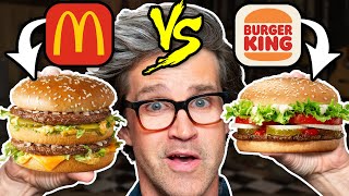 McDonalds vs Burger King Taste Test  FOOD FEUDS [upl. by Neruat]