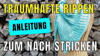 2 Nadel Tuch aus 1 Strang stricken  Strickanleitung [upl. by Hewitt84]