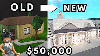 TURNING the STARTER HOUSE into a 50K Bloxburg HOUSE [upl. by Apple]