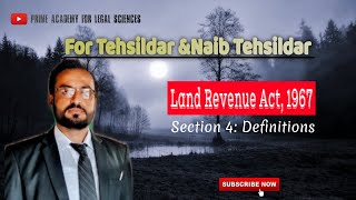 LAND REVENUE ACT 1967 LECTURE 1 PARTII SECTION 4 BY PRIME LAW ACADEMY BY AIK SEC 4 SUBSEC 120 [upl. by Acinnad]