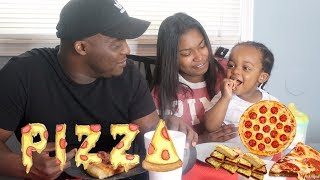 PIZZA MUKBANG W 2 YEAR OLD  meet woo wop mama [upl. by Htepsle351]