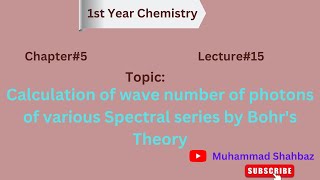 Calculation of wave number of photons of various Spectral series by Bohrs Theory [upl. by Chiou]