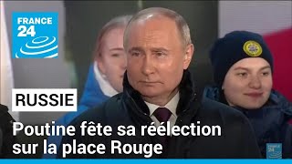 Poutine réélu  discours du président russe acclamé par la foule • FRANCE 24 [upl. by Emolas]