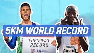 Joshua CHEPTEGEI  World Record Monaco 5km Herculis  1251 [upl. by Ammadis]