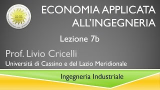 Economia applicata Ingegneria Lezione 7b [upl. by Vary]