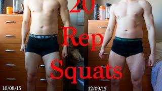 Review of the 20 Rep Squat Routine Before amp After [upl. by Ydor]