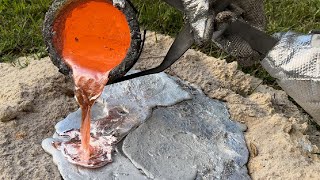 Huge Molten Aluminum Fire Ant Casting Biggest One Yet Casting 25 [upl. by Zeuqirdor272]