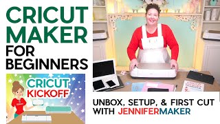 Cricut Maker for Beginners Unboxing Setup amp First Cut  Cricut Kickoff Lesson 1 [upl. by Assert]