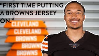 Kellen Mond quotFirst time putting a Browns jersey on Im excitedquot  Cleveland Browns [upl. by Anile]