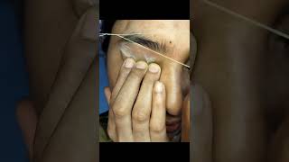 Eyebrow threading tutorial at home  makeup ytshorts Reshmishah435 [upl. by Newfeld758]