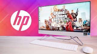 HP All in One PC Unboxing And First Impressions ⚡ HP AIO Desktop Review 2023 [upl. by Nosreh355]