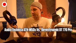 AudioTechnica ATHM50x Vs Beyerdynamic DT 770 PRO 80ohm Unboxing and Review [upl. by Harhay]