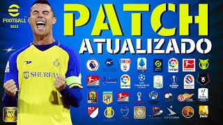 PATCH PES 2021 ATUALIZADO TEMPORADA 2024 COM PLACARES REAIS FACES UNIFORMES E ESTÁDIOS PES 2023 🔥 [upl. by Atikihc576]