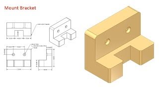 Mount Bracket Video Tutorial Autodesk Inventor [upl. by Nolek]