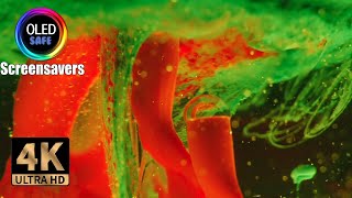 Oil Mixing With Water Abstract Screensaver  10 Hours  4K  OLED Safe [upl. by Hanala]