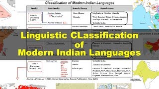 Linguistic Classification of Modern Indian Languages  Geography UPSC IAS CDS NDA SSC CGL [upl. by Yeldud419]